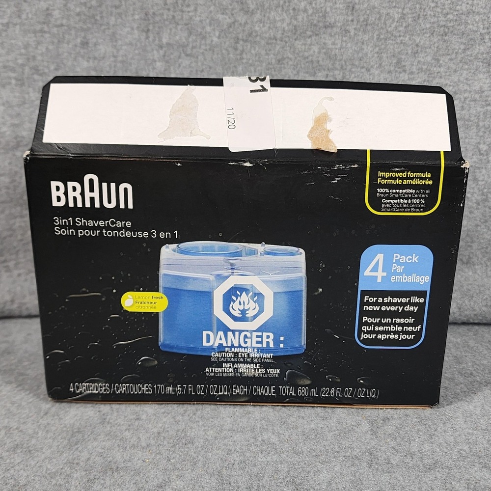 Braun 3in1 ShaverCare Clean & Renew 4 Pack Blue SmartCare Cleaning Cartridges